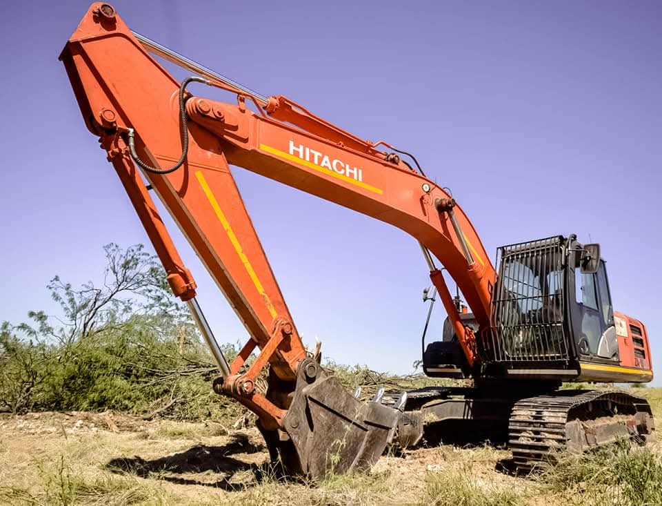 Hitachi excavator on site